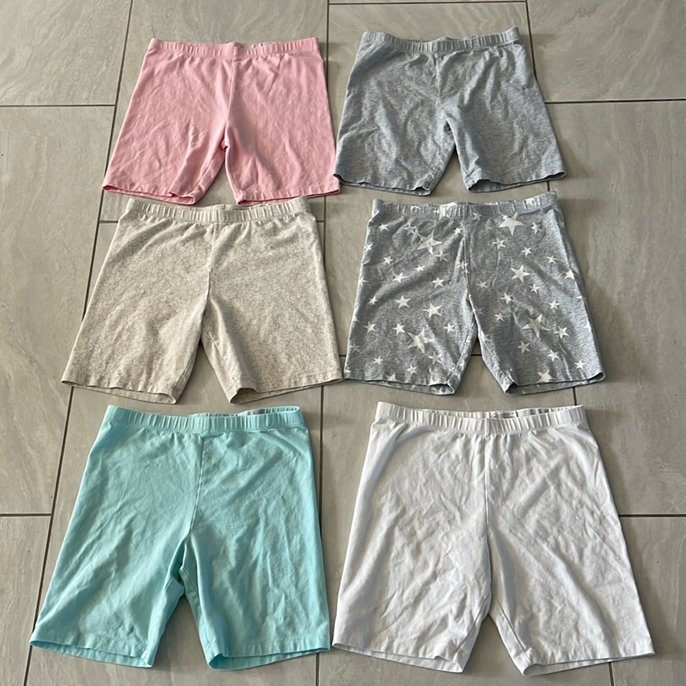 Girls leggings shorts size 18 or juniors size small lot of 6